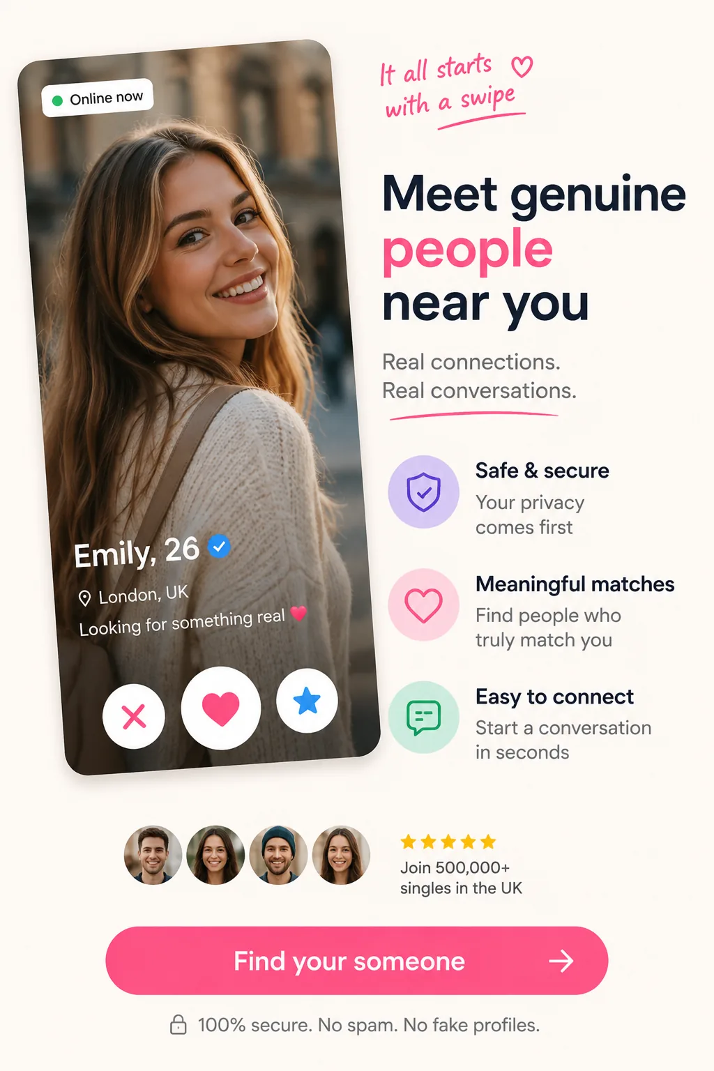 Dating landing creative